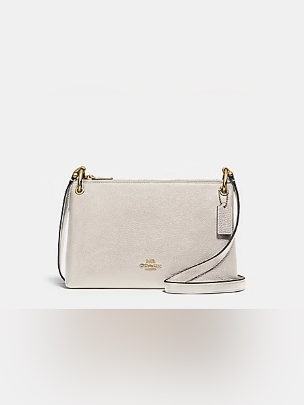Auth COACH Mia cross body bag chalk/gold 100% leather